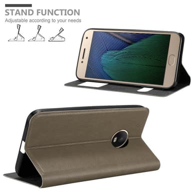 Lompakkokotelo Motorola MOTO G5 PLUS Case (Ruskea)