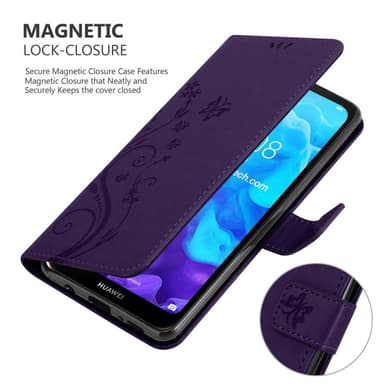 Huawei Y6 PRO 2019 Suojakuori Lompakkokotelo (Violetti)