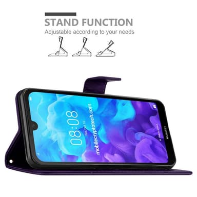 Huawei Y6 PRO 2019 Suojakuori Lompakkokotelo (Violetti)