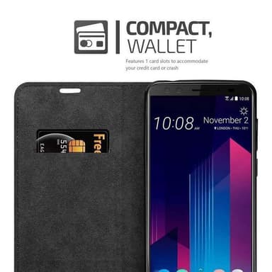 HTC U12 PLUS Suojakuori Lompakkokotelo (Musta)