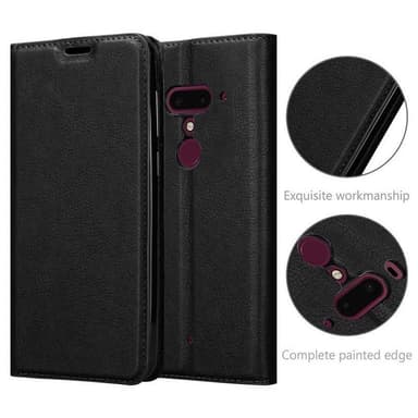 HTC U12 PLUS Suojakuori Lompakkokotelo (Musta)