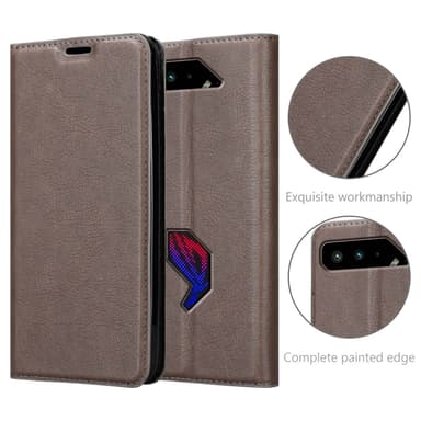 Asus ROG Phone 5 Suojakuori Lompakkokotelo (Ruskea)
