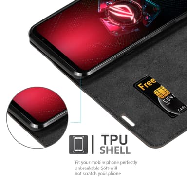 Asus ROG Phone 5 Suojakuori Lompakkokotelo (Ruskea)