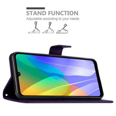 Huawei Y6P Suojakuori Lompakkokotelo (Violetti)
