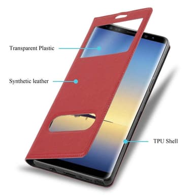 Lompakkokotelo Samsung Galaxy NOTE 8 Case (Punainen)