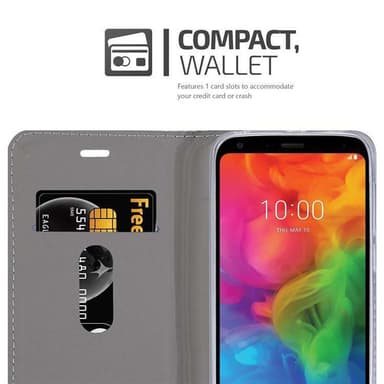 LG Q7 / Q7a / Q7+ Suojakuori Lompakkokotelo (harmaa)