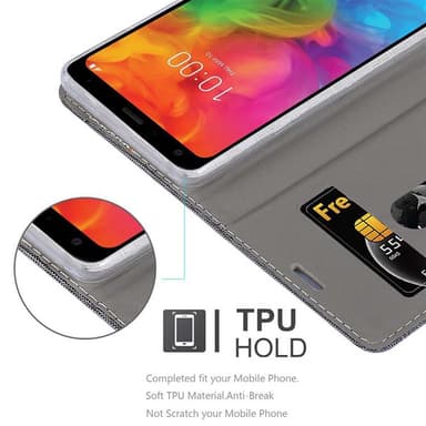 LG Q7 / Q7a / Q7+ Suojakuori Lompakkokotelo (harmaa)