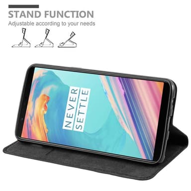 OnePlus 5T Suojakuori Lompakkokotelo (Musta)
