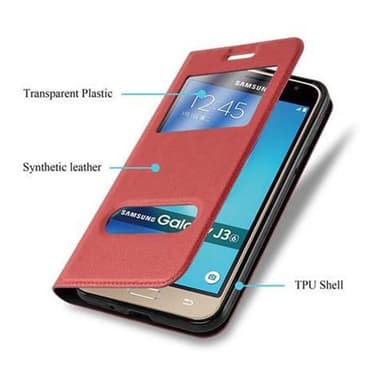 Lompakkokotelo Samsung Galaxy J3 2016 Case (Punainen)