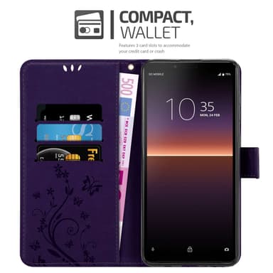 Sony Xperia 10 II Suojakuori Lompakkokotelo (Violetti)