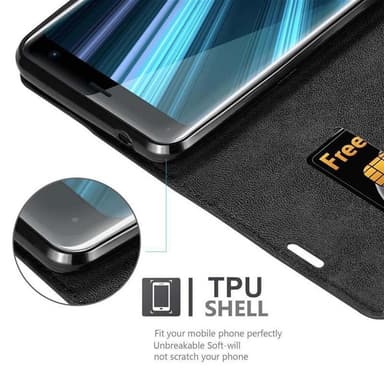 Sony Xperia XZ3 Suojakuori Lompakkokotelo (Musta)