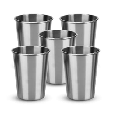 5x Mukit ruostumattomasta teräksestä juomakuppi (170ml)