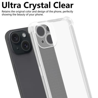 iPhone 15 PLUS Suojakuori Kotelo (Läpinäkyvä)