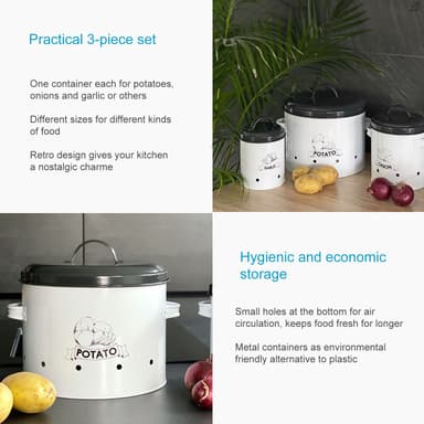 3x Säilytyspurkit Ruokametalliset Säilytyspurkit