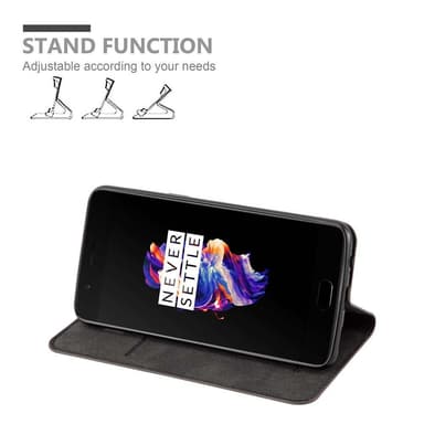 OnePlus 5 Suojakuori Lompakkokotelo (Ruskea)