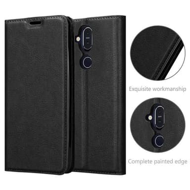 Nokia 7.1 PLUS / X7 Suojakuori Lompakkokotelo (Musta)