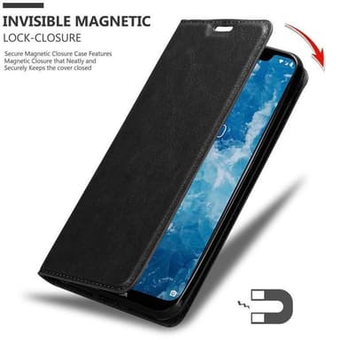 Nokia 7.1 PLUS / X7 Suojakuori Lompakkokotelo (Musta)