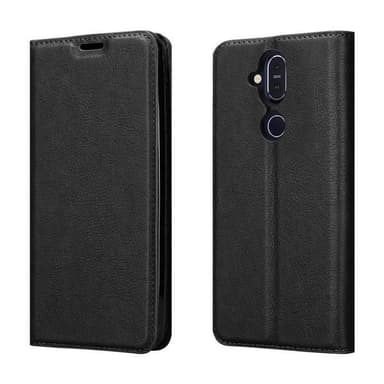 Nokia 7.1 PLUS / X7 Suojakuori Lompakkokotelo (Musta)