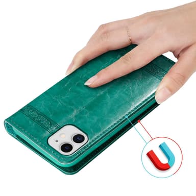 iPhone 11 Suojakuori Lompakkokotelo (Turkoosi)