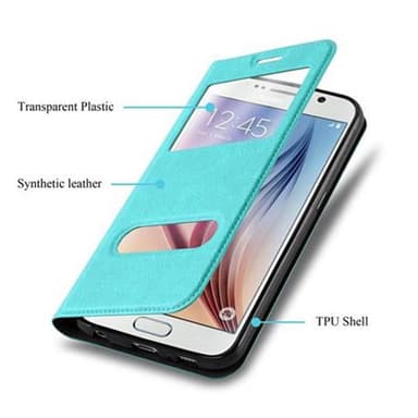 Lompakkokotelo Samsung Galaxy S6 Case (Turkoosi)
