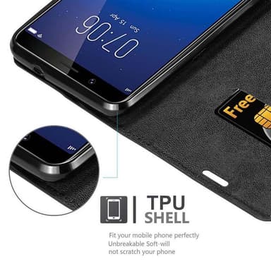 Vivo Y71 Suojakuori Lompakkokotelo (Musta)