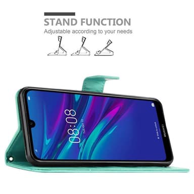 Huawei Y6 2019 Suojakuori Lompakkokotelo (Turkoosi)
