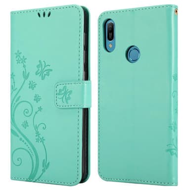 Huawei Y6 2019 Suojakuori Lompakkokotelo (Turkoosi)