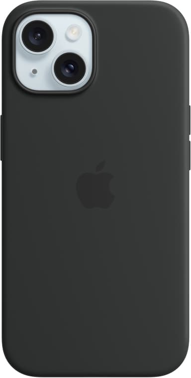 iPhone 15 MagSafe silikoninen suojakuori (musta)