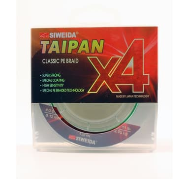 Punottu siima SWD Taipan Classic PE X4 0,12mm 135m 4,95kg vaaleanvihreä