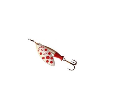 Spinner MEPPS AGLIA LONG HEAVY-1+ 12gr hopea/punaiset pisteet