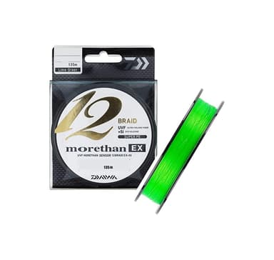 Punottu siima Daiwa Morethan 12 Braid EX+SI 0,12mm 135m limenvihreä