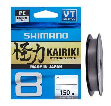 Punottu siima Shimano Kairiki 8 PE Teräksenharmaa 150m 0,100mm 6,5kg