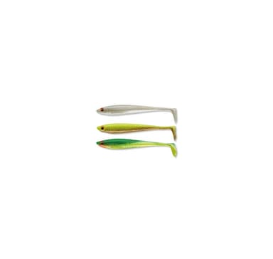 Pehmeä viehe Daiwa PX DuckFin Shad UV Set 9,0cm 7kpl