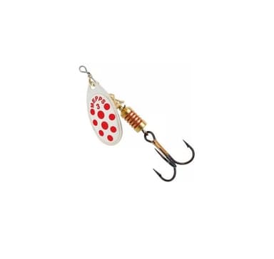 Spinner MEPPS AGLIA DECOREE-3 6,5g hopea/punaiset pisteet