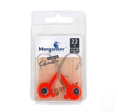 Jigipää, 3D Eyes, 8 g, punainen, koukkuun Gamakatsu 5/0, 2 kpl, Merganser