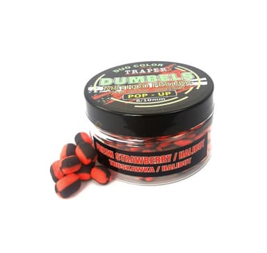 Groundbait TRAPER Dumbels duo color Pop-Up 8-10mm 30g mansikka/pallasta