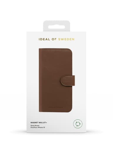 Magnet Wallet+ iPhone 15 Dark Brown