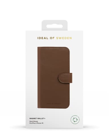 Magnet Wallet+ iPhone 15 Dark Brown