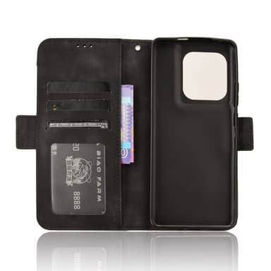 SKALO Motorola Edge 50 Ultra 6-lokeroa Lompakkokotelo - Musta