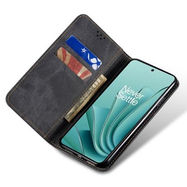 SKALO OnePlus Nord CE4 Lite 5G Jeans Lompakkokotelo - Musta