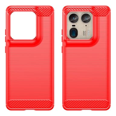 SKALO Motorola Edge 50 Ultra Armor Carbon Iskunkestävä TPU suojakuori - Punainen