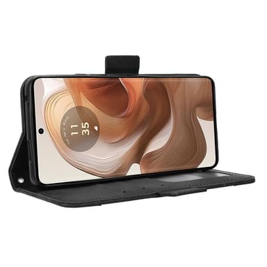 SKALO Motorola Edge 50 Ultra 6-lokeroa Lompakkokotelo - Musta