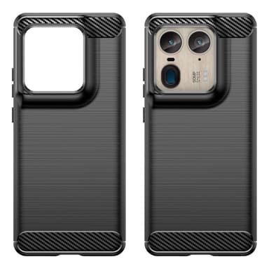 SKALO Motorola Edge 50 Ultra Armor Carbon Iskunkestävä TPU suojakuori - Musta