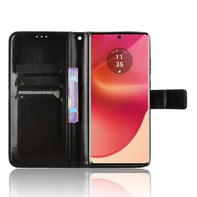 SKALO Motorola Edge 50 Fusion PU-nahkainen Lompakkokotelo - Musta
