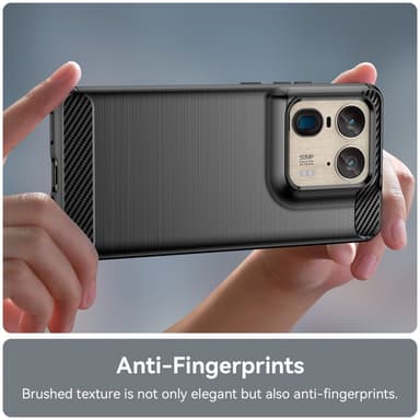 SKALO Motorola Edge 50 Ultra Armor Carbon Iskunkestävä TPU suojakuori - Musta