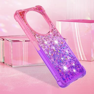 SKALO Xiaomi Redmi A3 Juoksuhiekka Glitter Sydämet TPU kuori - Pinkki-Violetti
