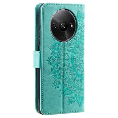 SKALO Xiaomi Redmi A3 Mandala lompakkokotelo - Turkoosi