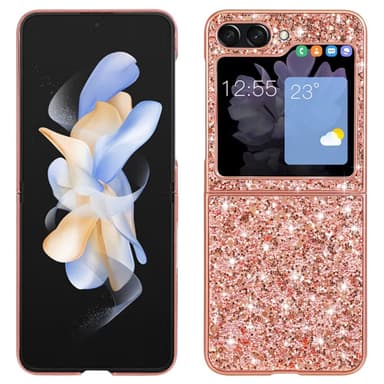 SKALO Samsung Z Flip6 Glitteriä TPU Suojakuori - Ruusukulta