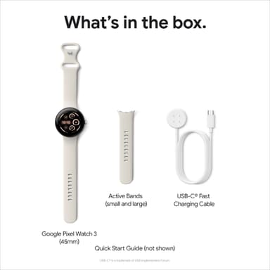 Google Pixel Watch 3 älykello 45 mm Wi-Fi (Porcelain)