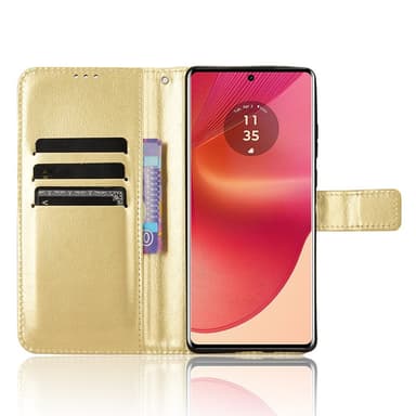 SKALO Motorola Edge 50 Fusion PU-nahkainen Lompakkokotelo - Kulta